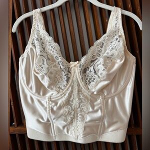 VaBien 38DD longline corset lace cream bra
